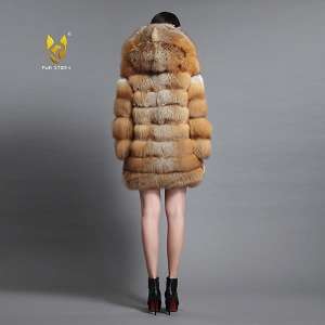 Women's Real Fox Fur Coat Winter Warm Fur Jacket Fashion Hoddie Outwear 16192 Online Black Friday Deals.